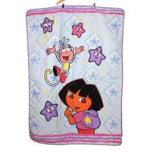 Nick Jr Dora the Explorer and Boots Toddler Comforter  Bedding Blanket 42 x 57"